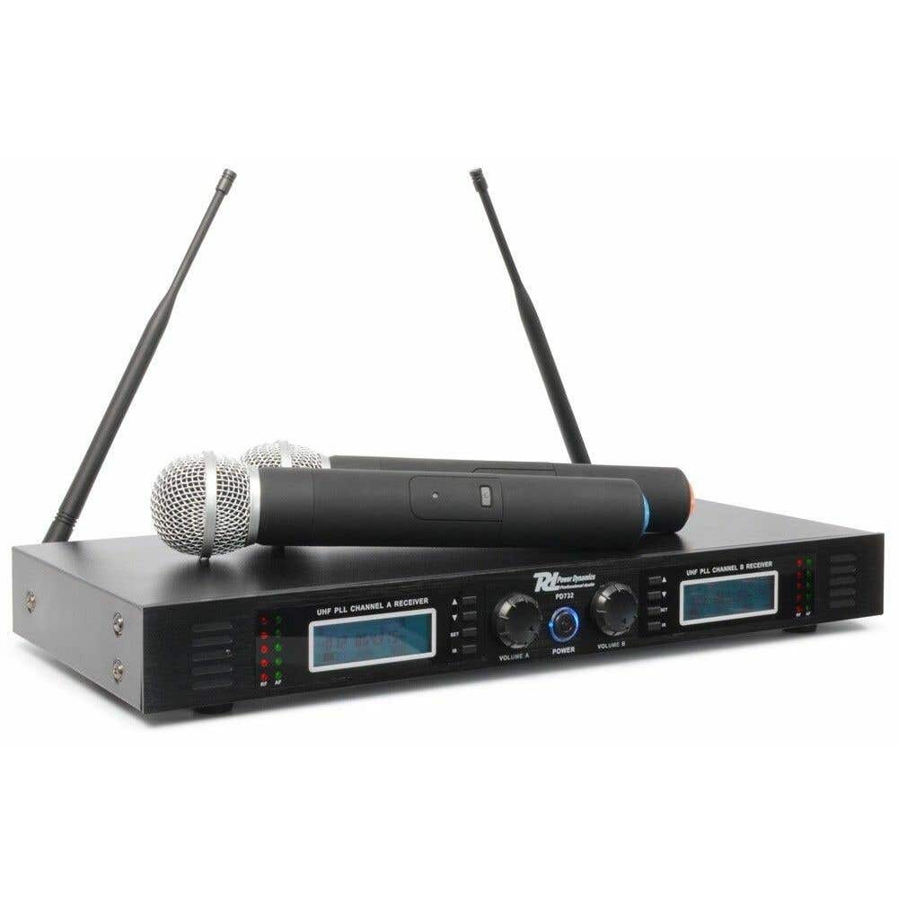 Power Dynamics PD732H 2x 16-Kanaals UHF Draadloos Microfoonsysteem True Diversity met 2 Microfoons