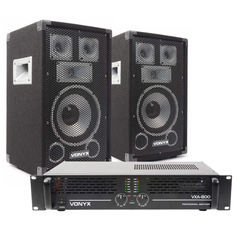 Vonyx 1000W geluidsinstallatie met versterker en TX8 speakers