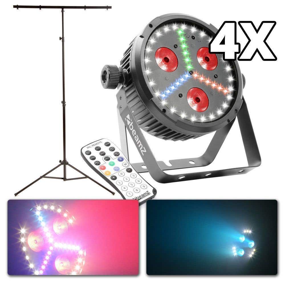 BeamZ BX30 lichtset met 4x BX30 3-in-1 lichteffect en statief