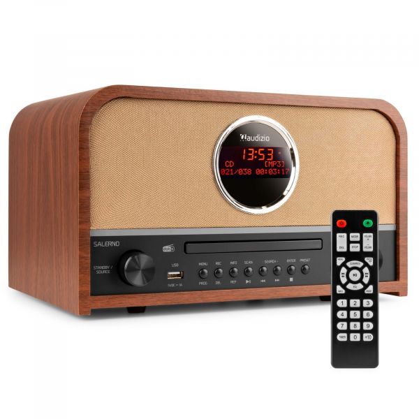 Spanje schommel Lauw Audizio Salerno stereo DAB radio met CD speler, Bluetooth en mp3 speler  kopen?