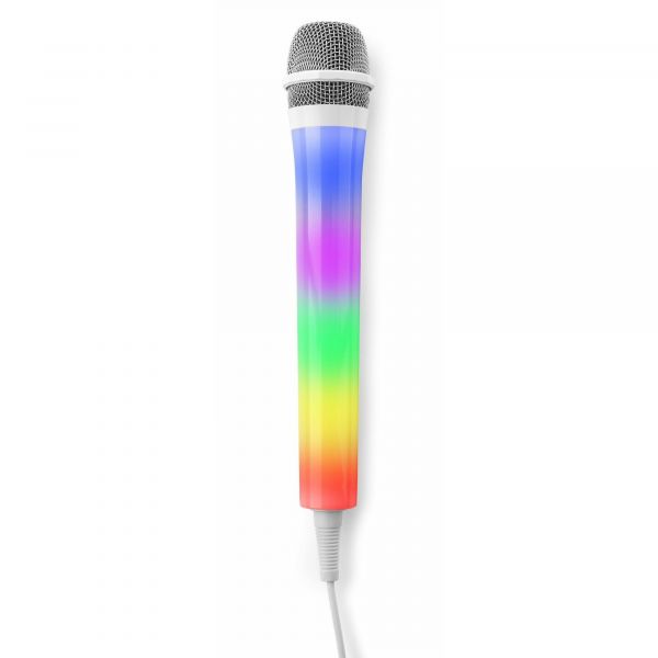 Fenton KMD55W karaoke microfoon met gekleurde LED's - Wit