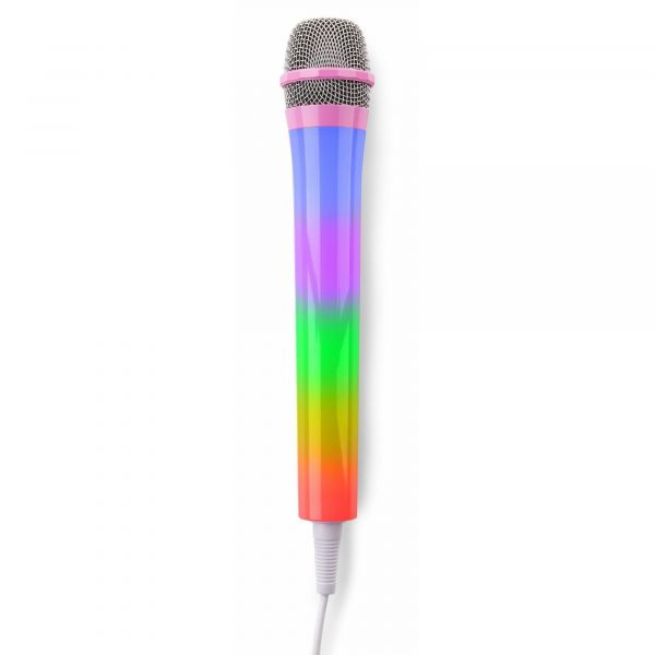 Fenton KMD55P karaoke microfoon met gekleurde LED's - Roze
