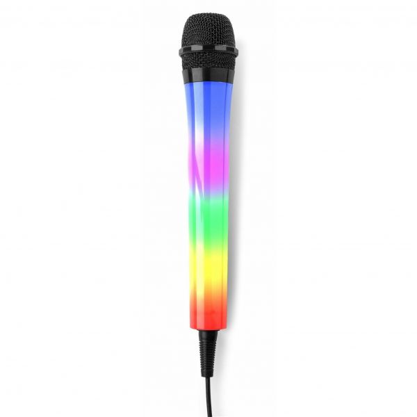 Fenton KMD55B karaoke microfoon met gekleurde LED's - Zwart