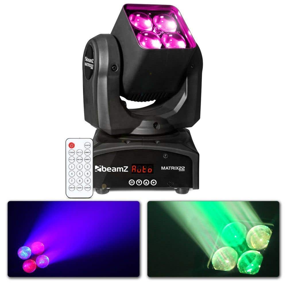 BeamZ Matrix22Z movinghead met zoom en 4x 10W RGBW LED's