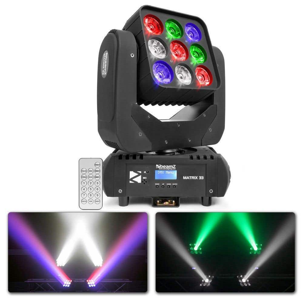 BeamZ Matrix33 movinghead met 9x 15W QUAD LED's