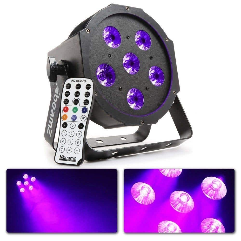 BeamZ BFP130 blacklight flatpar met 6x 6 Watt UV LED's