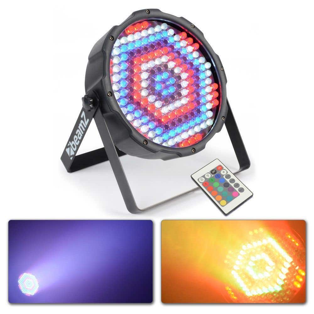 BeamZ LED Spot FlatPAR met 186 LED's, DMX en afstandsbediening