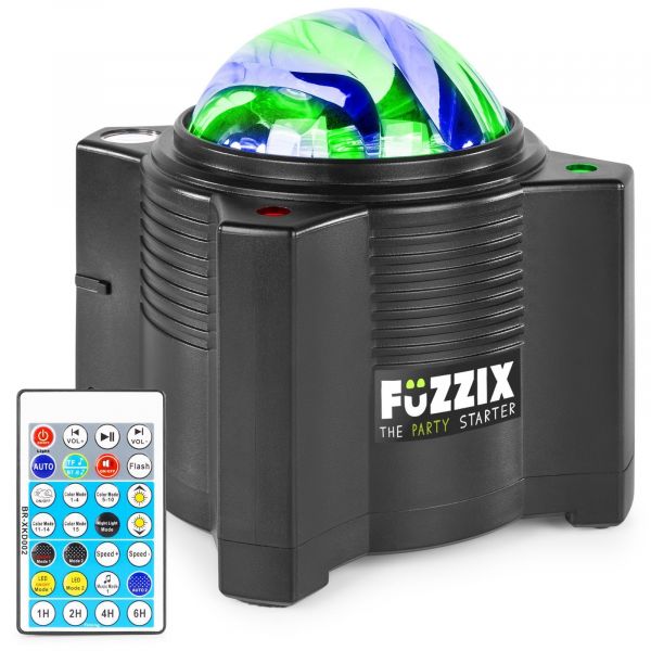 Fuzzix AurorA galaxy projector - Accu sterrenhemel projector met LED's, lasers en Bluetooth speaker