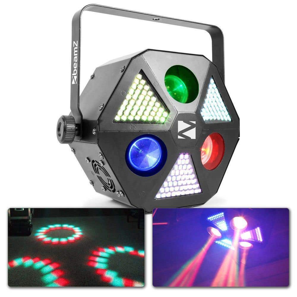 BeamZ MadMan met 3 prisma's, 3 SMD LED vlakken en DMX sturing