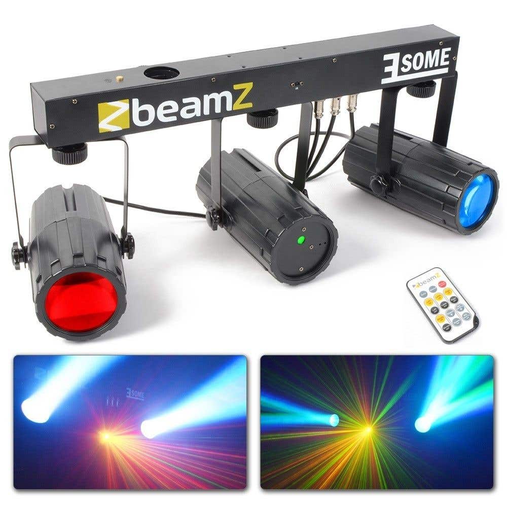 BeamZ 3-Some Lichtset met 2x 57 RGBW LED's met R/G laser