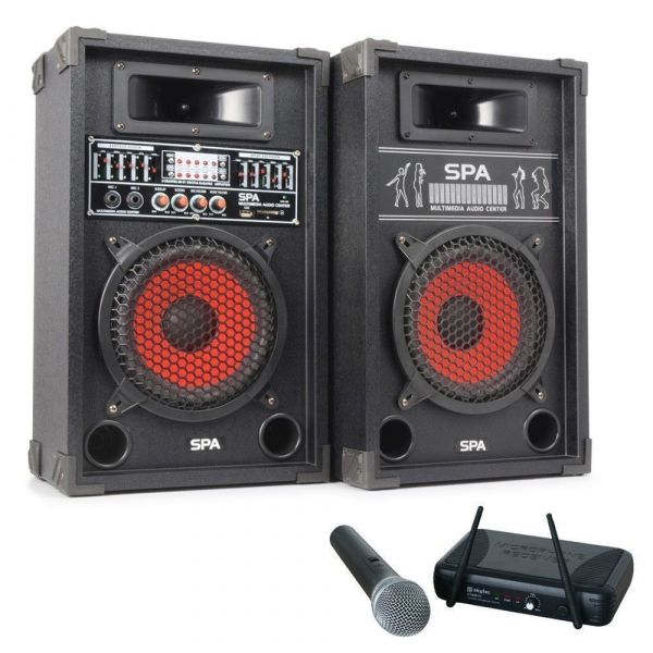 Regenjas Mompelen Tarief SkyTec 600W geluidsbox SPA-800 met draadloze microfoon kopen?