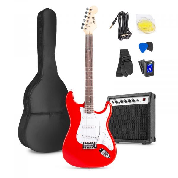 MAX elektrische gitaar starterset met o.a. 40W versterker - Rood kopen?