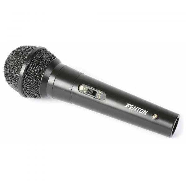 Fenton DM100 zwarte dynamische microfoon voor o.a. karaoke en DJ's