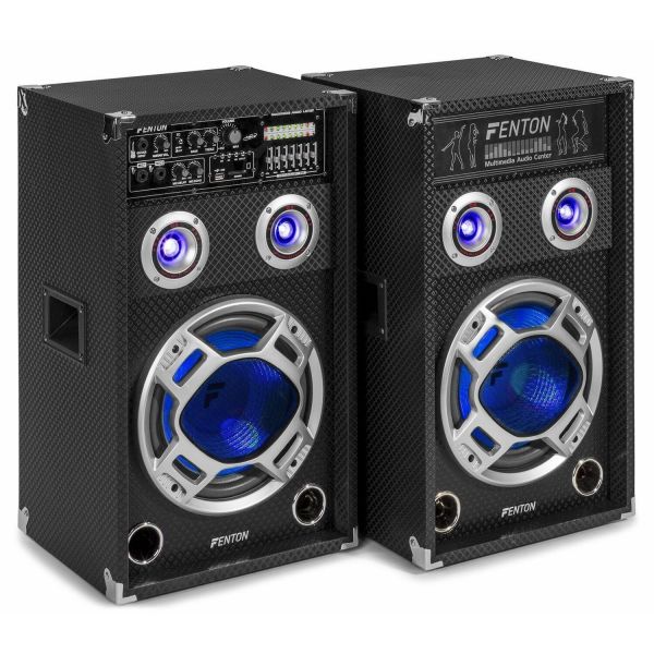 Fenton KA-10 actieve karaoke speakerset 800W met Bluetooth en LED's