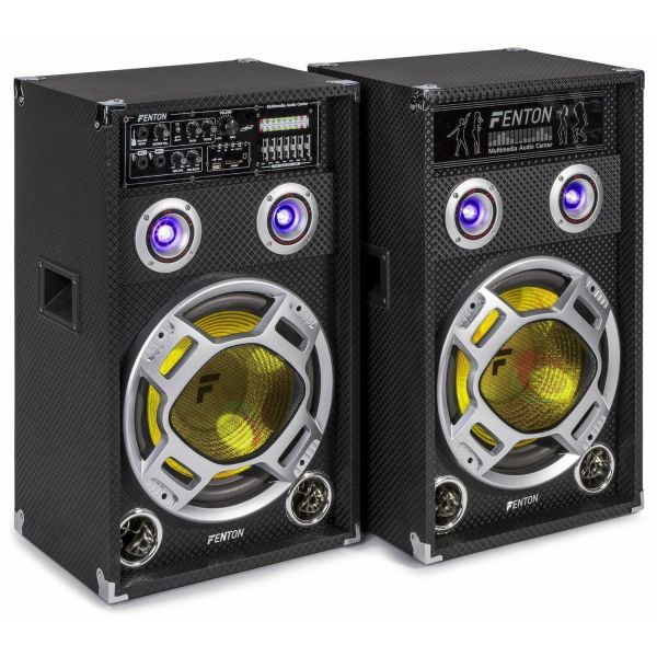 Fenton KA-12 actieve karaoke speakerset 1200W met Bluetooth en LED's