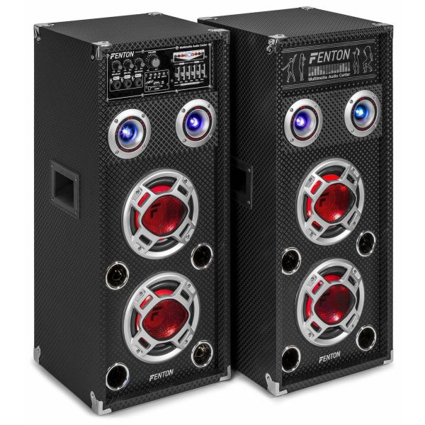 Fenton KA-26 actieve karaoke speakerset 800W met Bluetooth en LED's