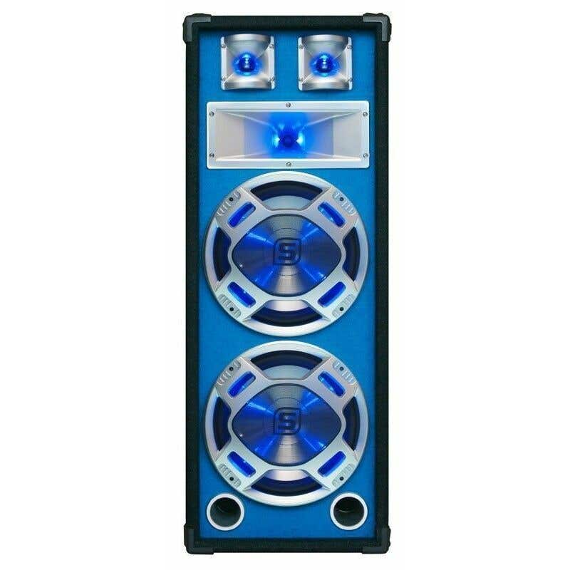 SkyTec PA DJ Luidspreker blauw 2 x 8