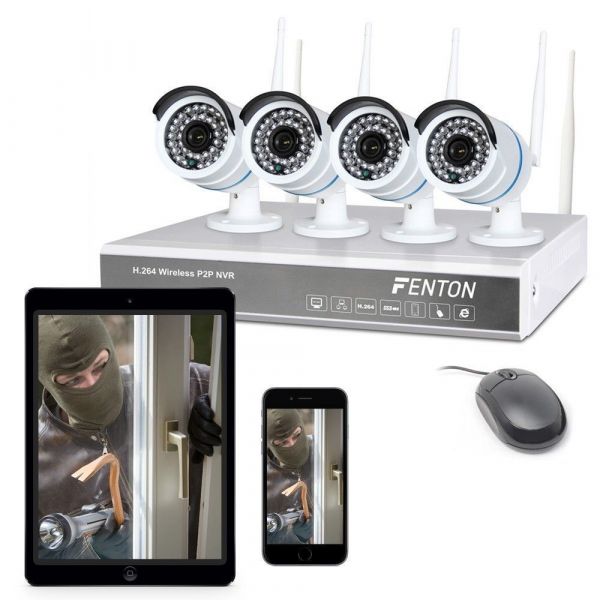 Fenton draadloos camera systeem met 4 camera's en recorder