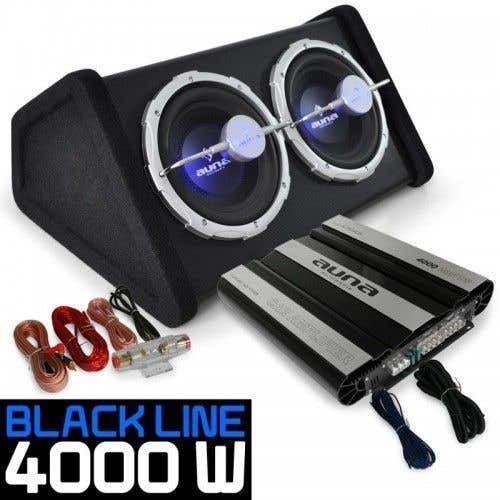 Reparatie mogelijk Impressionisme Voeding Car HiFi set "Black 160" Subwoofer met versterker 4000 watt