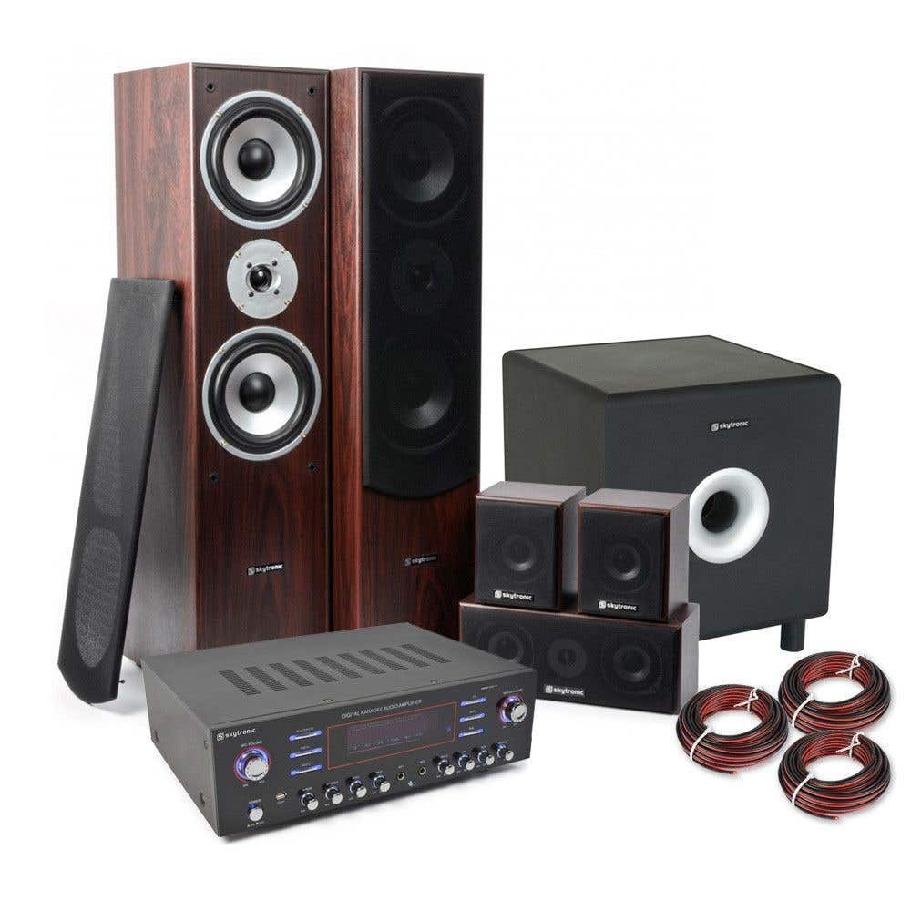 Fenton Complete 5.1 Walnoot Home Cinema Set met 8