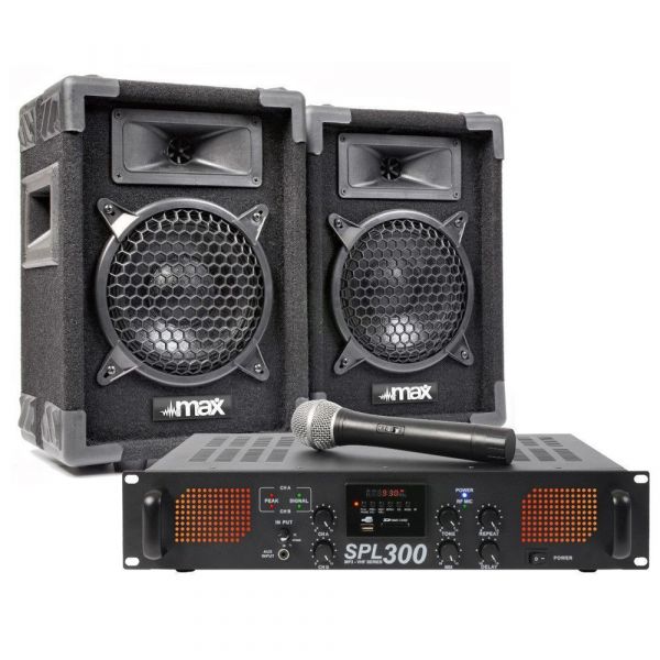 Regeneratief Afleiding hoeveelheid verkoop MAX geluidsset met versterker, speakers en draadloze mic. kopen?