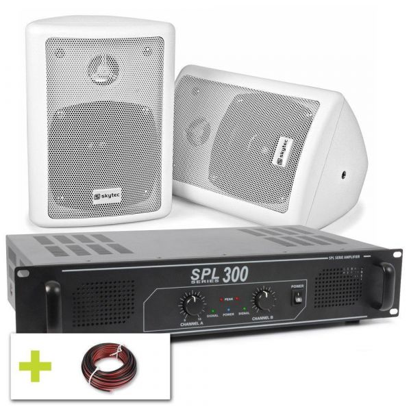 pakket zelf ontmoeten SkyTec stereoset met witte speakers voor keuken, hobbykamer kopen?