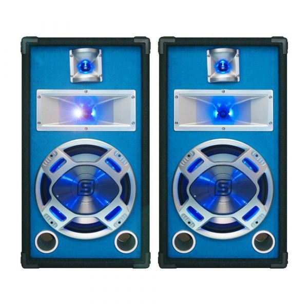SkyTec blauwe PA Speakerset 10