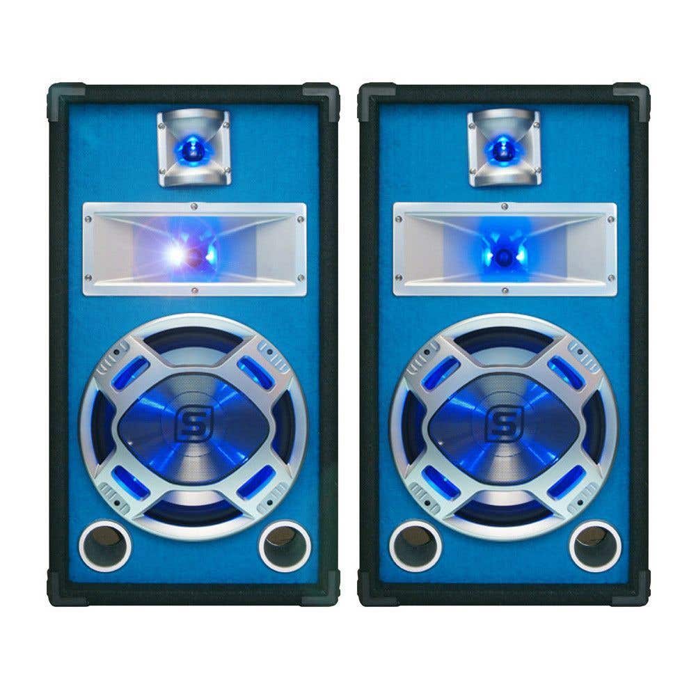 SkyTec blauwe PA Speakerset 10