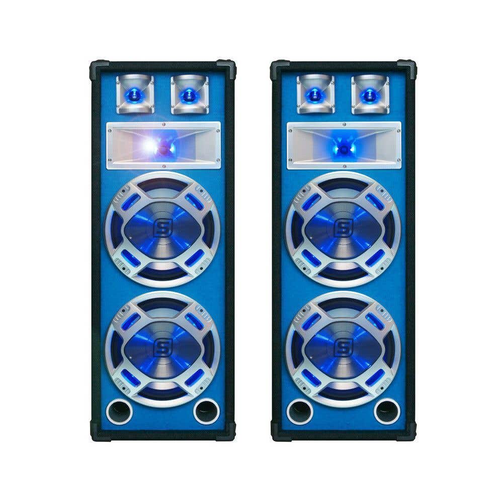 SkyTec blauwe PA Speakerset 8