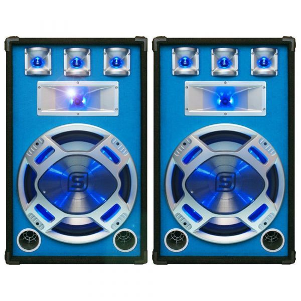 SkyTec blauwe PA Speakerset 15