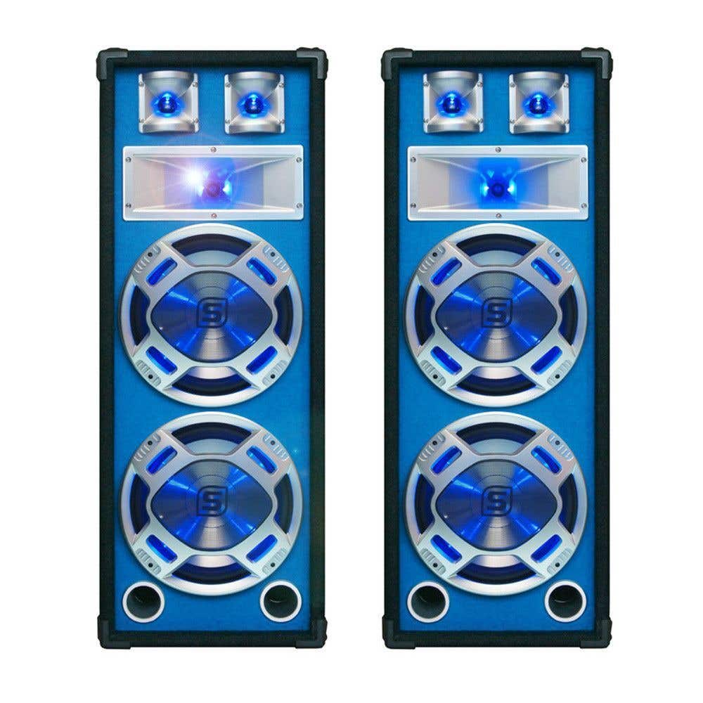 SkyTec blauwe PA Speakerset 10