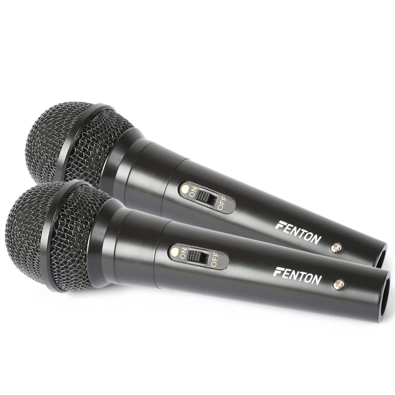 Fenton DM100 - Set van 2 zwarte microfoons voor o.a. karaoke en DJ's