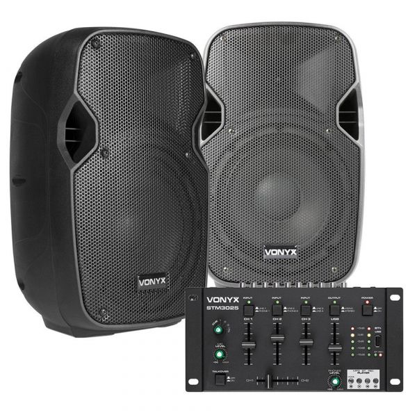 Vonyx DJ set 400W met Bluetooth mixer en twee 8