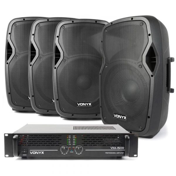 Vonyx geluidsinstallatie 1500W met 4 speakers 12
