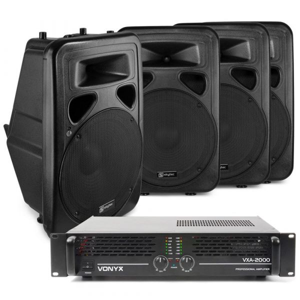Vonyx geluidsinstallatie 2000W met 4 speakers 15