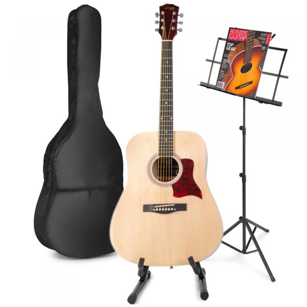 Reinig de vloer dubbellaag Ongeëvenaard MAX SoloJam Western akoestische gitaar met muziek- en gitaarstandaard - Hout  kopen?