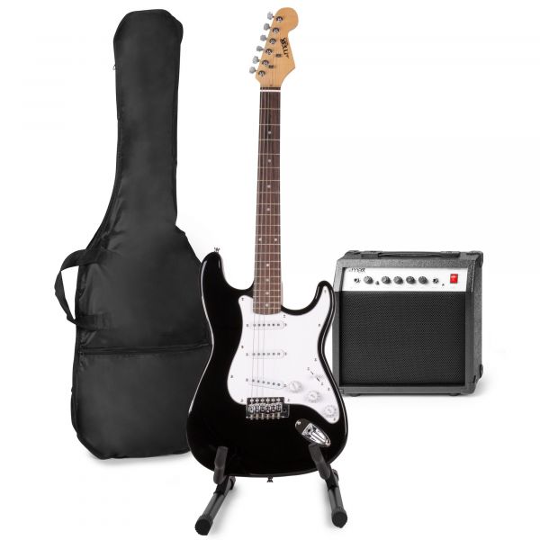 Wat stad Komst MAX GigKit elektrische gitaar set met o.a. gitaarstandaard - Zwart kopen?
