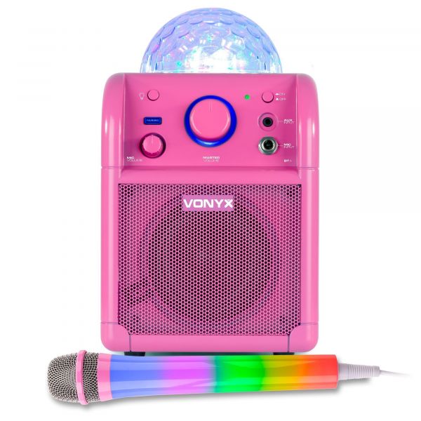 Vonyx SBS50P karaoke set met Bluetooth en LED karaoke microfoon Roze kopen ?