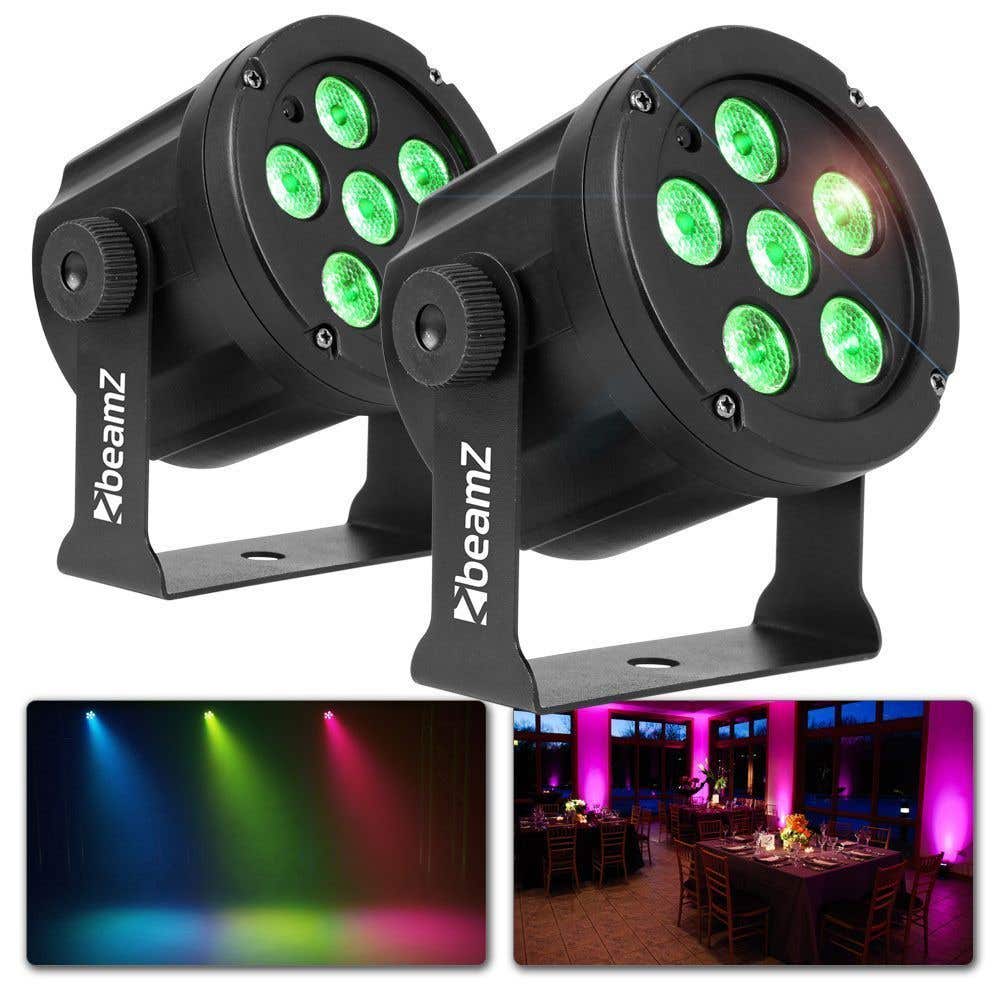 BeamZ SlimPar30 set - Set van 2 stuks SlimPar30 spot met 6x 3W LED's