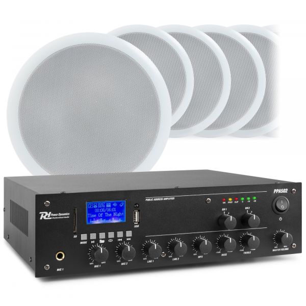 Arthur Danser appel Power Dynamics 2-zone geluidsinstallatie met Bluetooth, PPA502 versterker  en 10 plafondspeakers kopen?