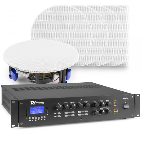 Ventileren Factuur tv station Power Dynamics 2-zone geluidsinstallatie met PRM1202 versterker met  Bluetooth en 12x inbouw speaker (wit) kopen?