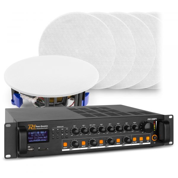 tempo seks Bevestiging Geluidsinstallatie met versterker met Bluetooth en 12x inbouw speaker (wit)  - 4 zones kopen?