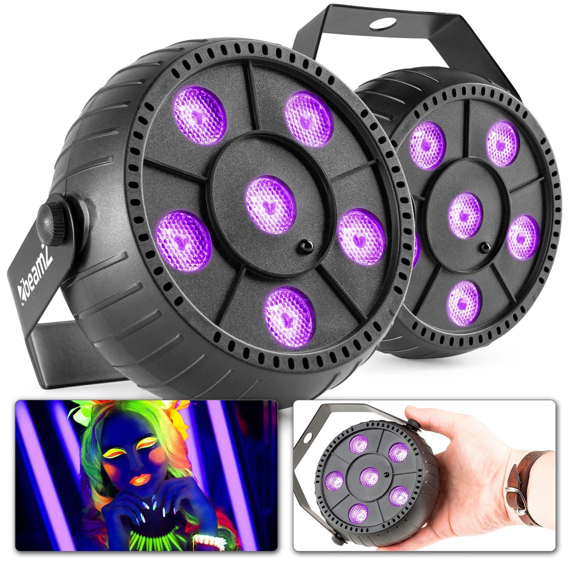 BeamZ PLP14 LED blacklight met ingebouwde accu - 6x 1W LED's  - 2 stuks