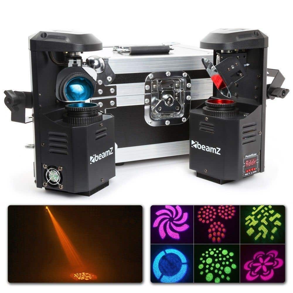 BeamZ Pocketscanset - Set van 2 LED scanners in flightcase