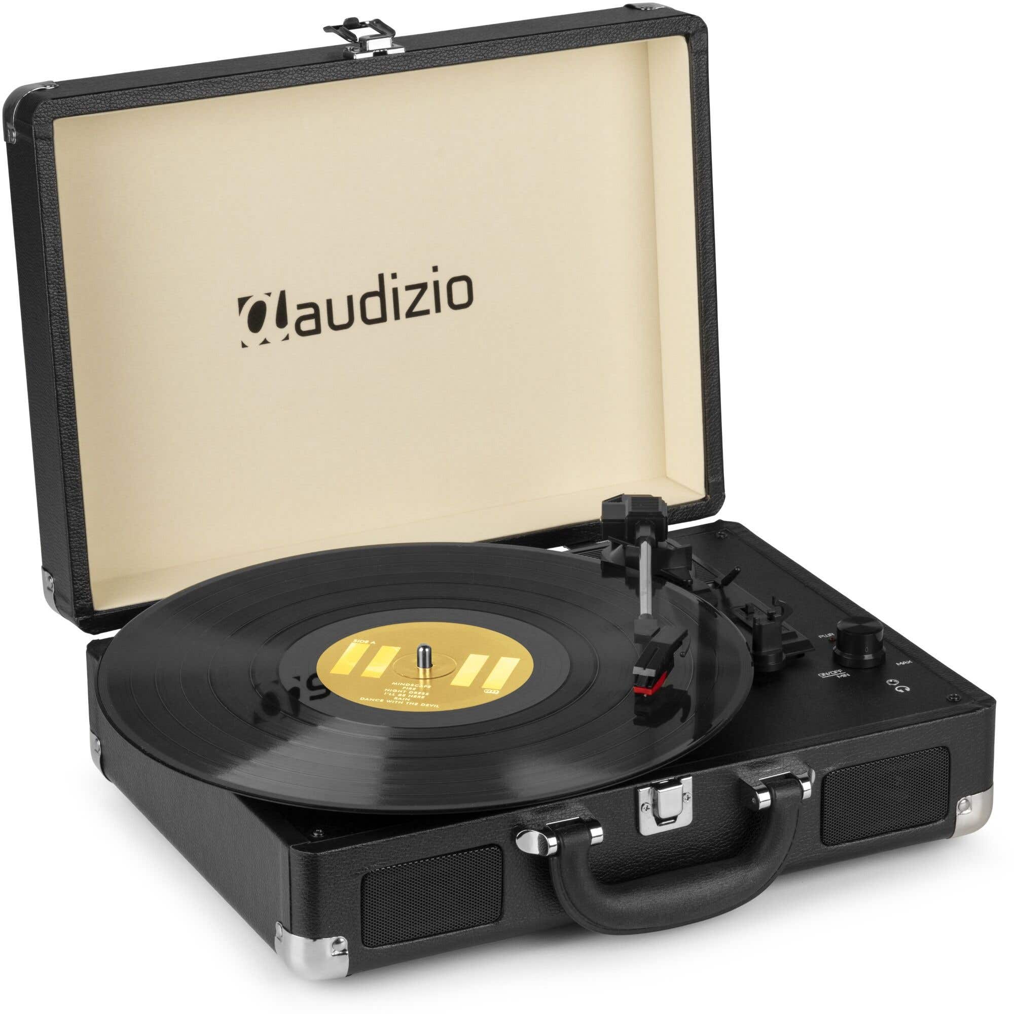 Retourdeal - Audizio RP114BK - Retro platenspeler in zwarte koffer - platenspeler met boxen en PC software