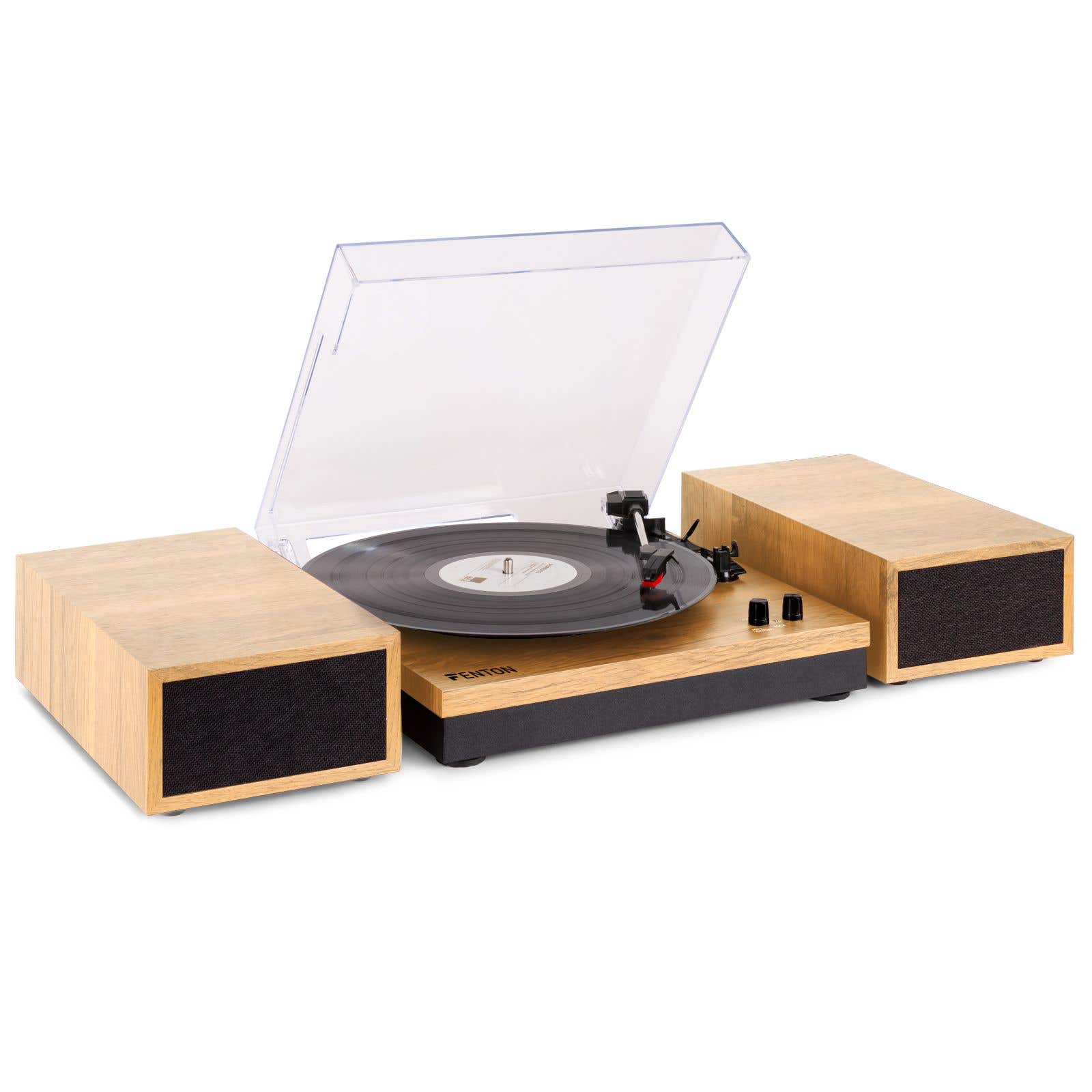 Fenton RP165L retro platenspeler met Bluetooth en speakers - Hout (Lightwood)