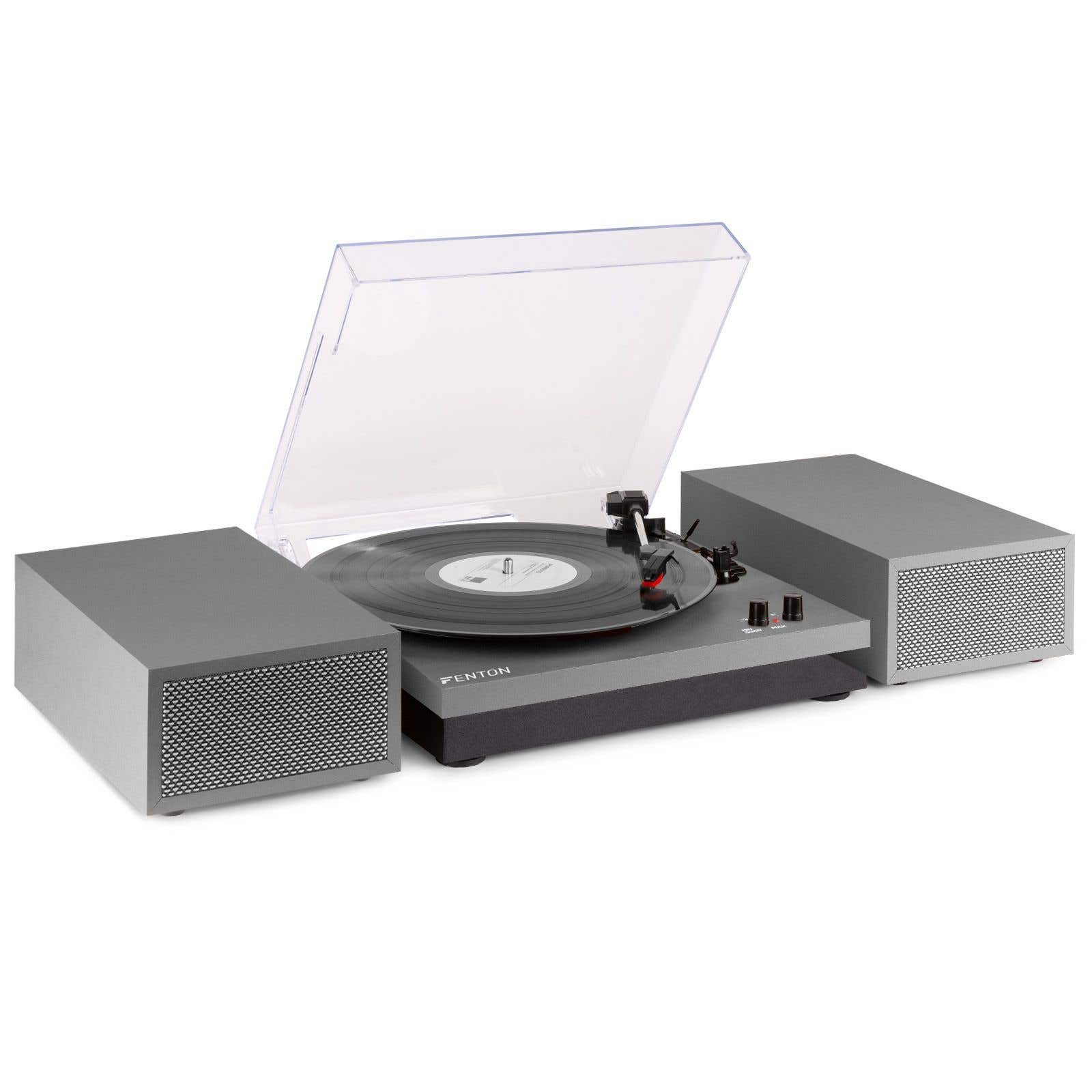 Fenton RP165G stereo platenspeler met Bluetooth en speakers - Alu / zilver