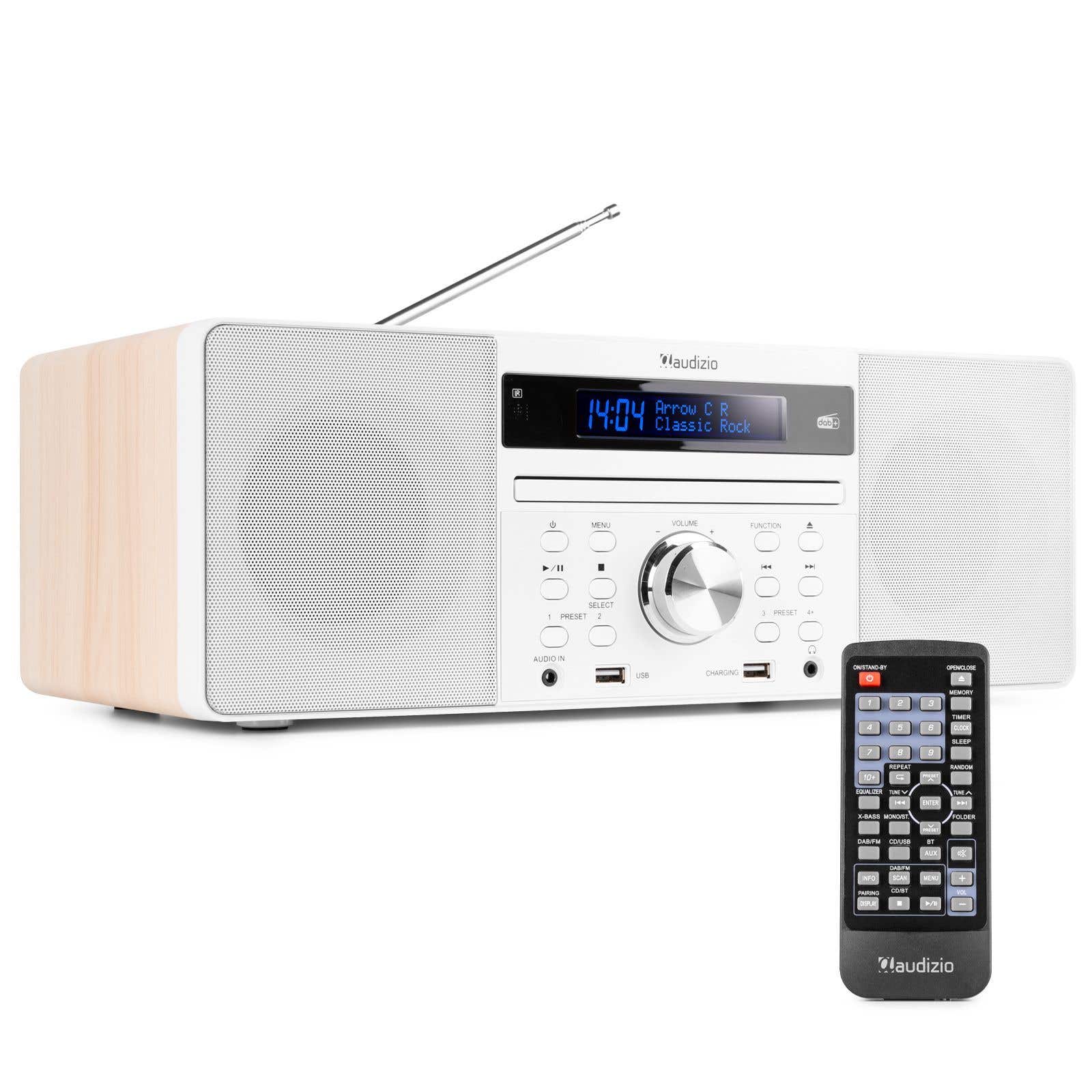 Audizio Prato microset met DAB radio, Bluetooth, USB mp3 & cd speler - Wit