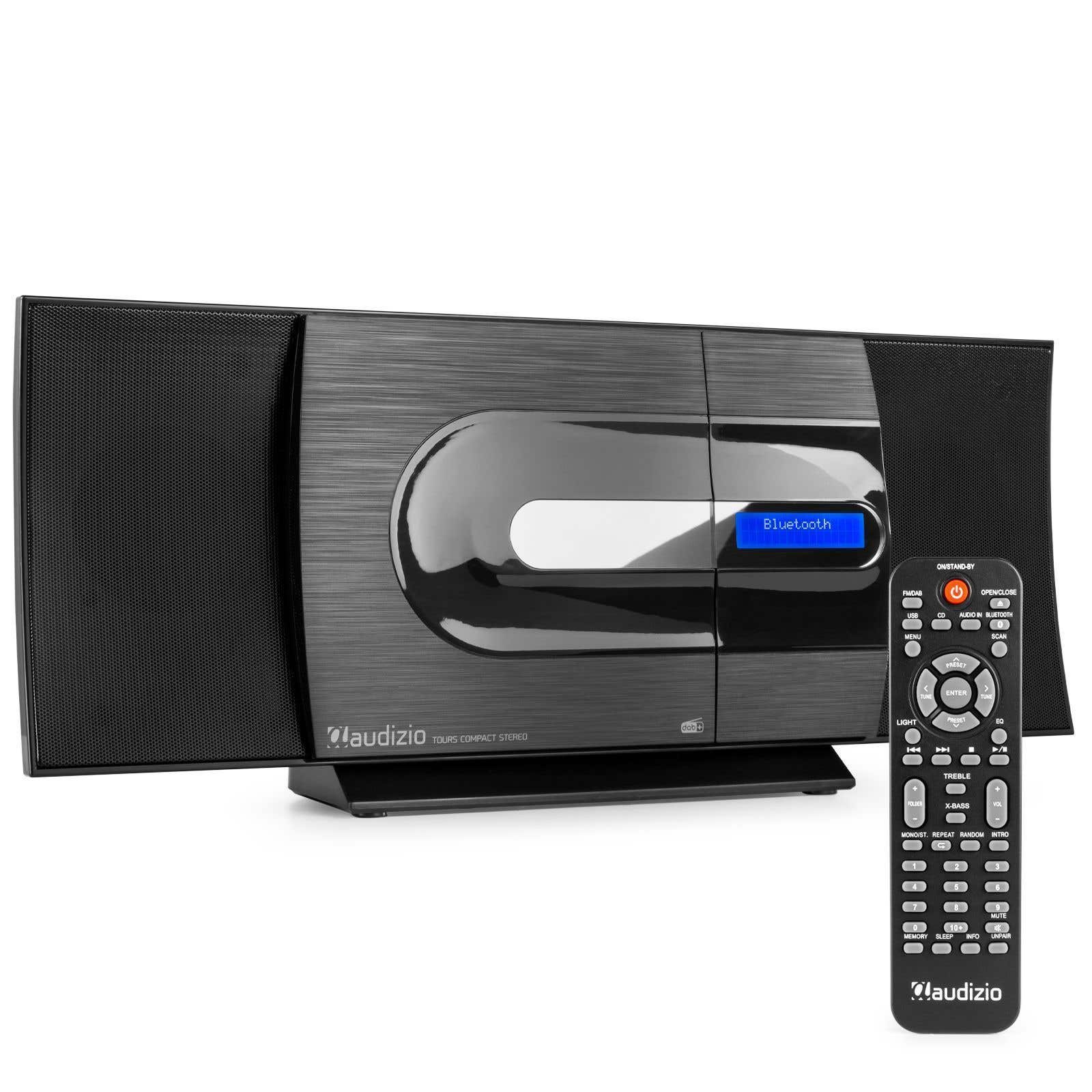 Retourdeal - Audizio Tours DAB stereo set met CD speler, Bluetooth, FM radio en mp3 speler - 80W - Zwart