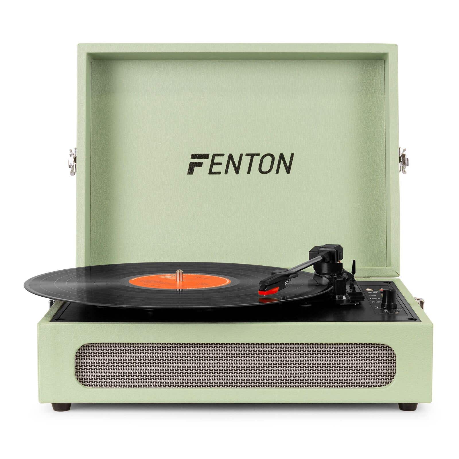 Fenton RP118C retro platenspeler met Bluetooth in /out en USB - Groen